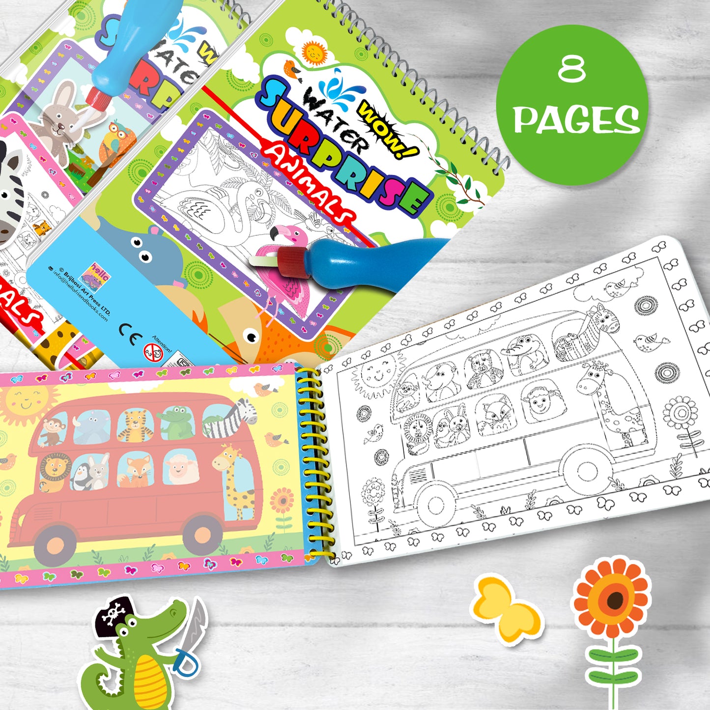 Wow Water Surprise – Animals | Reusable Water Magic Coloring Book for Kids | Mess-Free Animal Activity Book