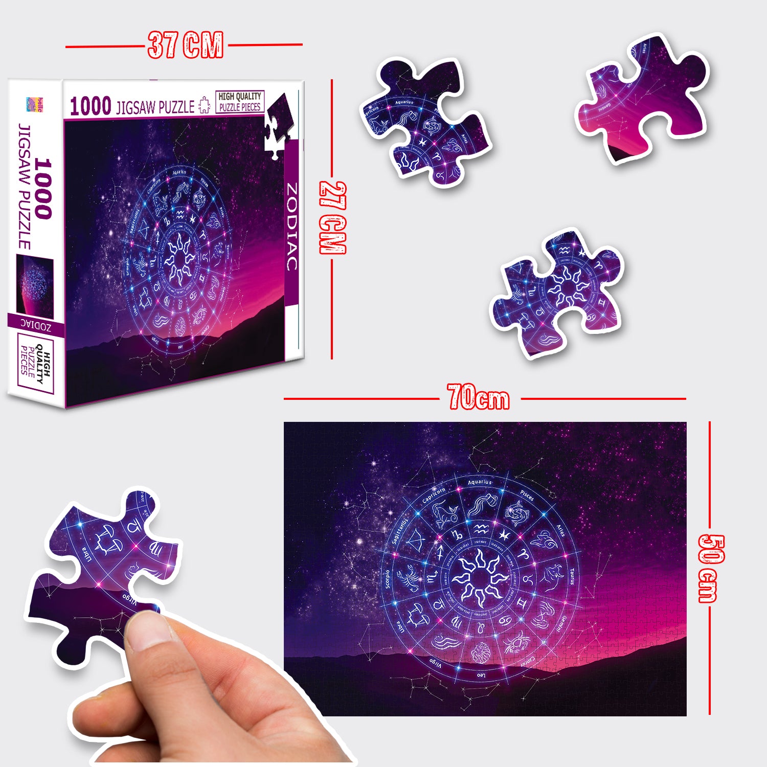 Zodiac Jigsaw Puzzle - Box dimensions